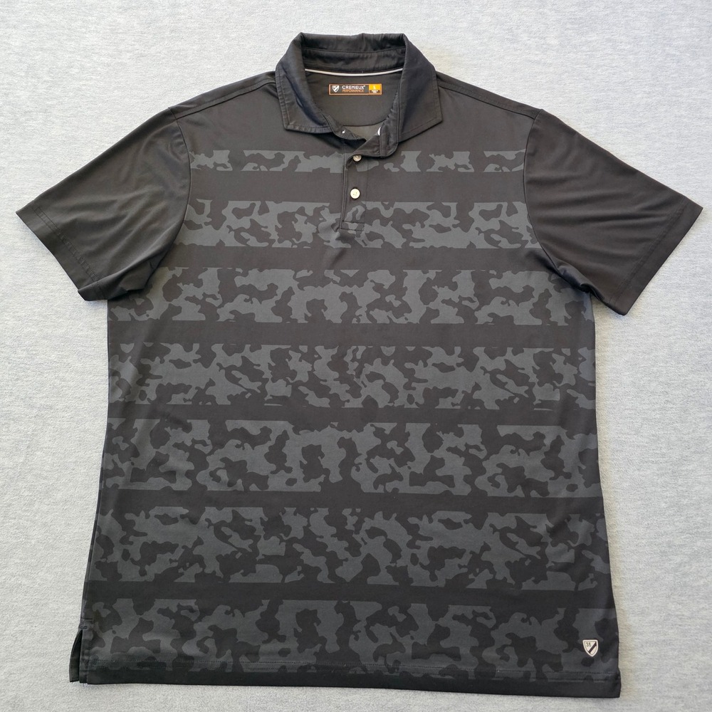 CREMIEUX PERFORMANCE Men's Black Camo Golf Polo Shirt Size Large